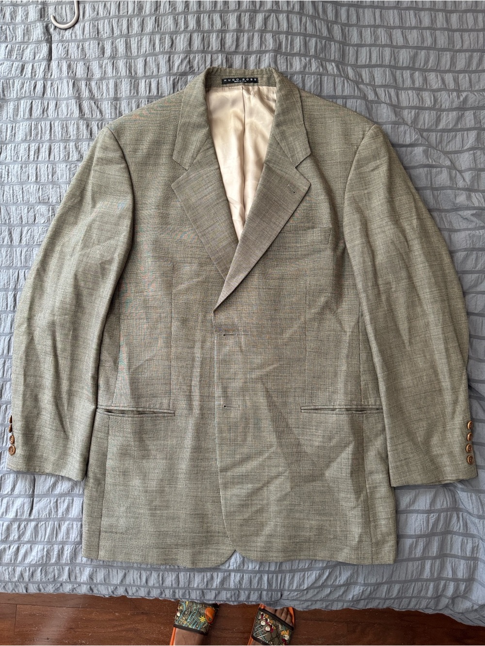 Vintage Hugo Boss Light‎ Olive Sport Coat with Cream Lining